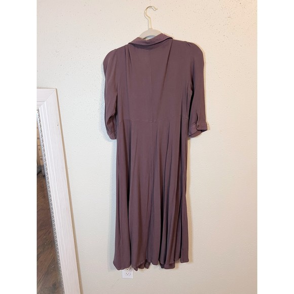 Soft Surroundings Brown Laurel Modest Maxi Gauze Button Up Shirt Dress - Picture 3 of 7